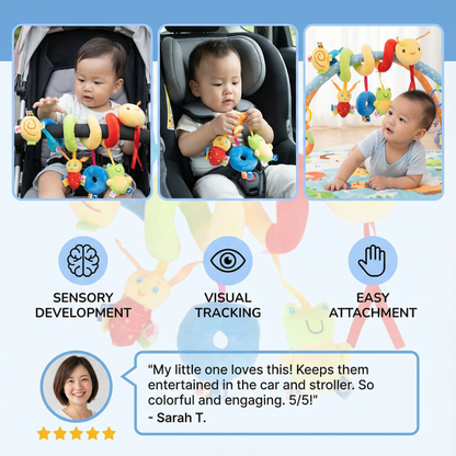 3-in-1 Caterpillar Rattle Toy for Home and On-the-Go