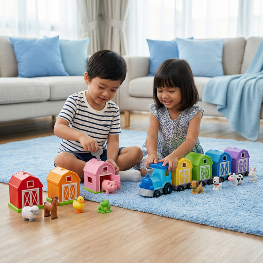 Montessori Farm Learning Train Toy for Kids