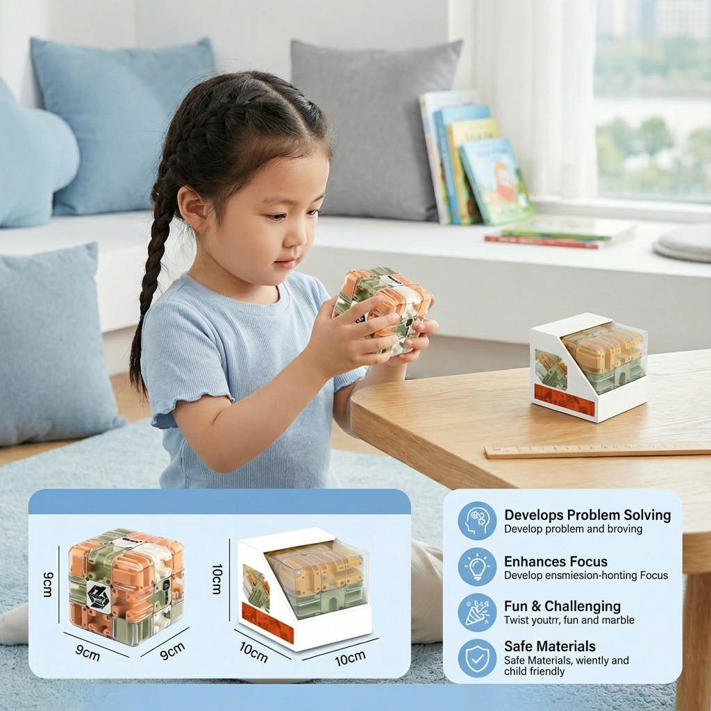 3D Labyrinth Puzzle Cube