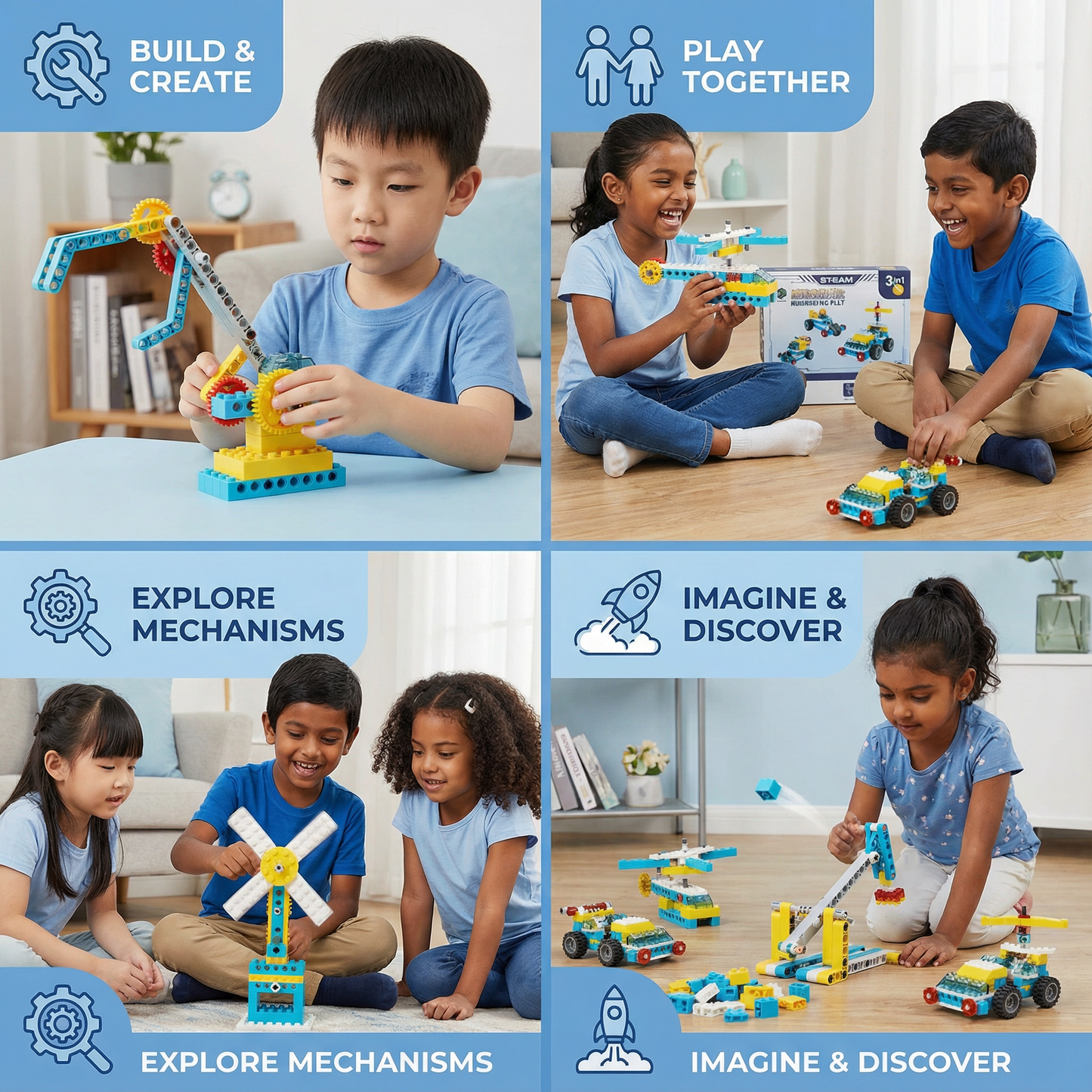 3-in-1 Science and Technology Building Block Playset
