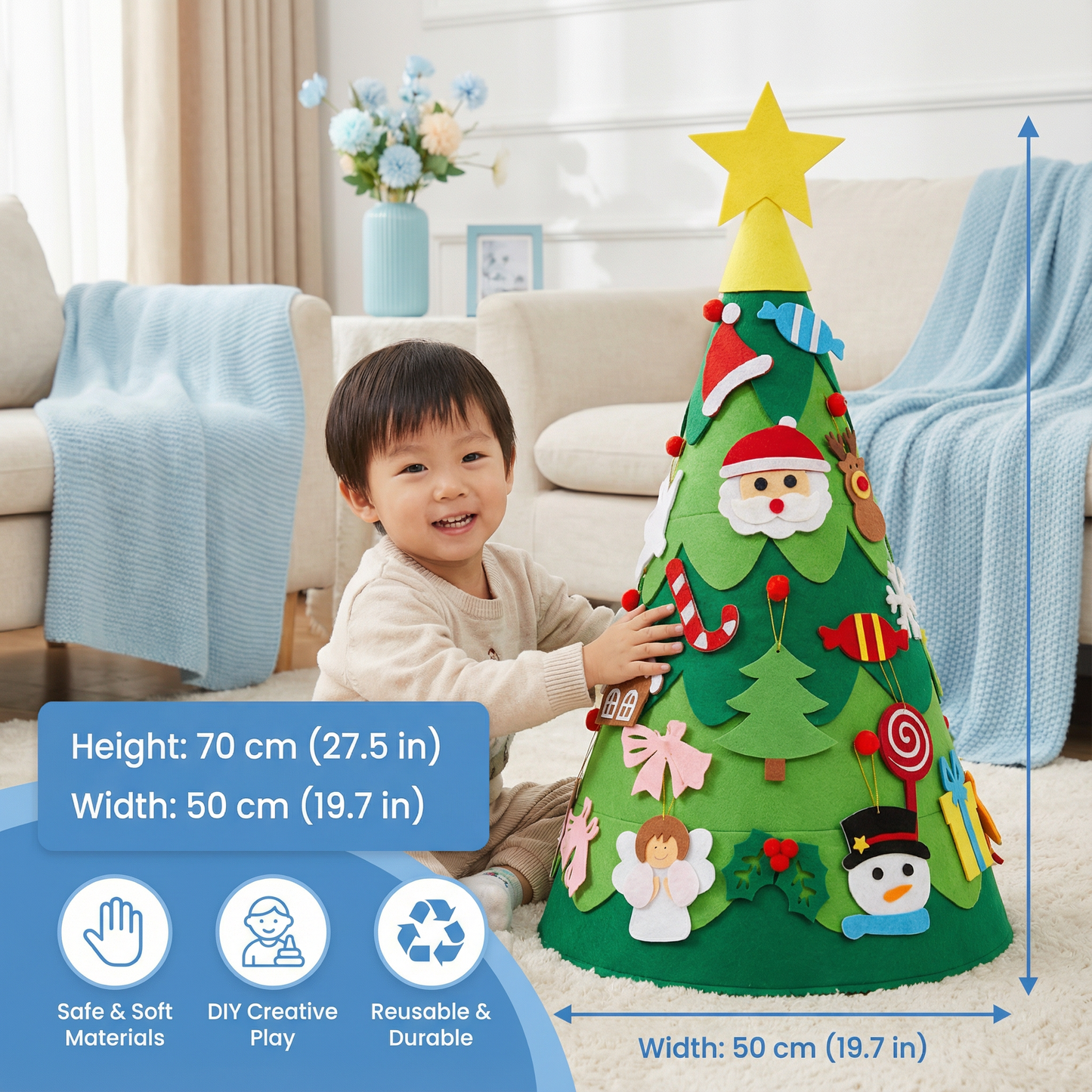 Montessori 3D Felt Christmas Tree