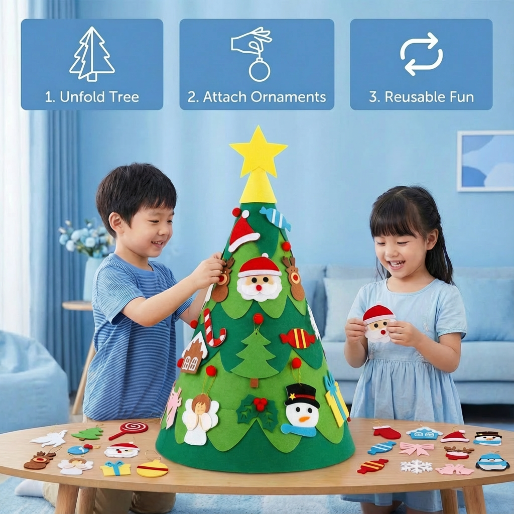 Montessori 3D Felt Christmas Tree