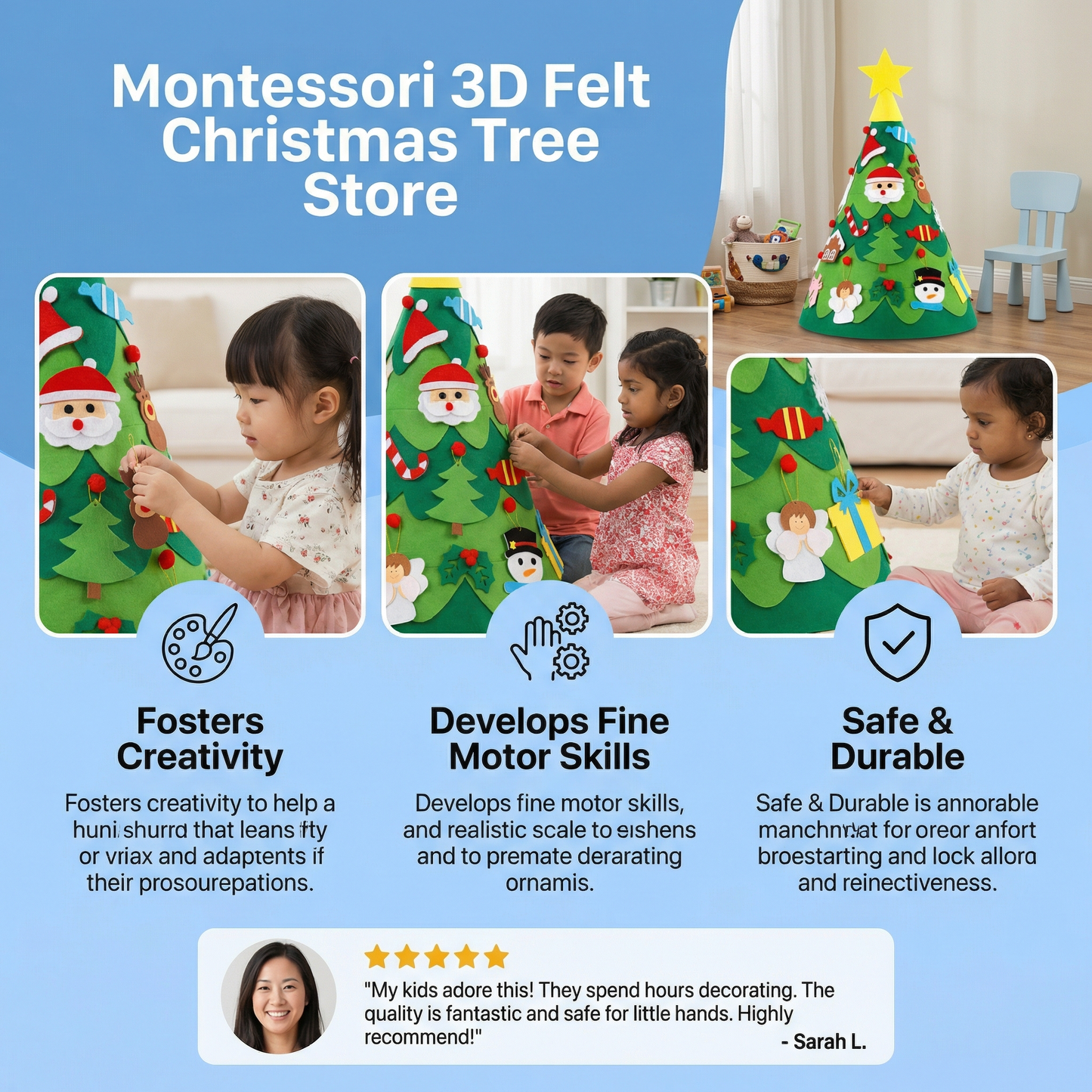 Montessori 3D Felt Christmas Tree