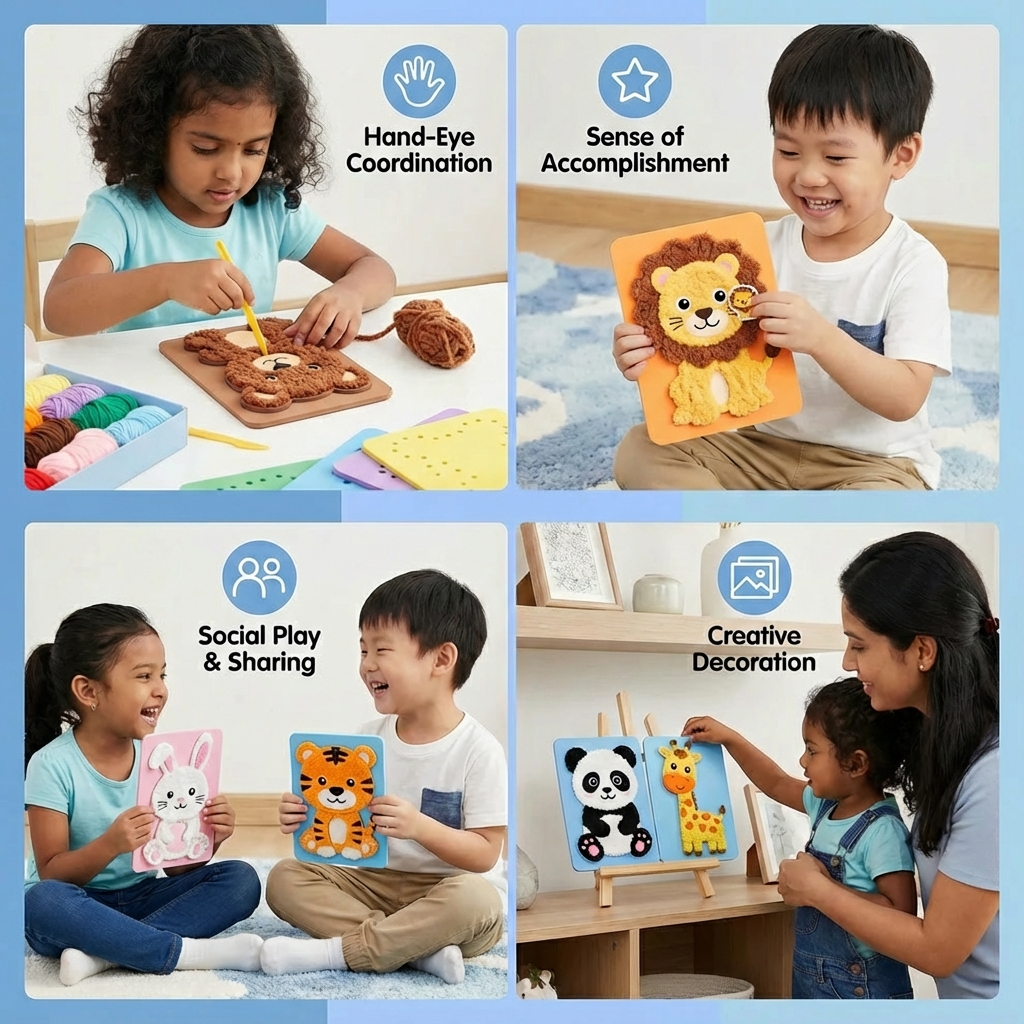 DIY Animal Craft Kit for Kids ⎜ Creative Handmade Material Set with Cartoon Stickers for Fun Learning and Play