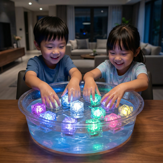 Light-Up Bath Cube Toy Set for Kids – 6-Piece Set