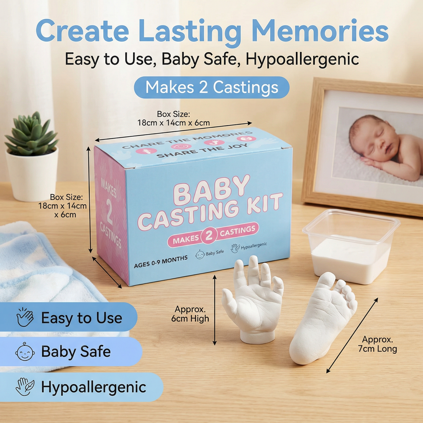 Baby Hand & Footprint Set – Keepsake Set for Newborns & Parents