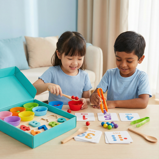 Montessori Math Puzzle for Kids ⎜ Educational Bead Matching Game for Number Recognition and Counting Skills