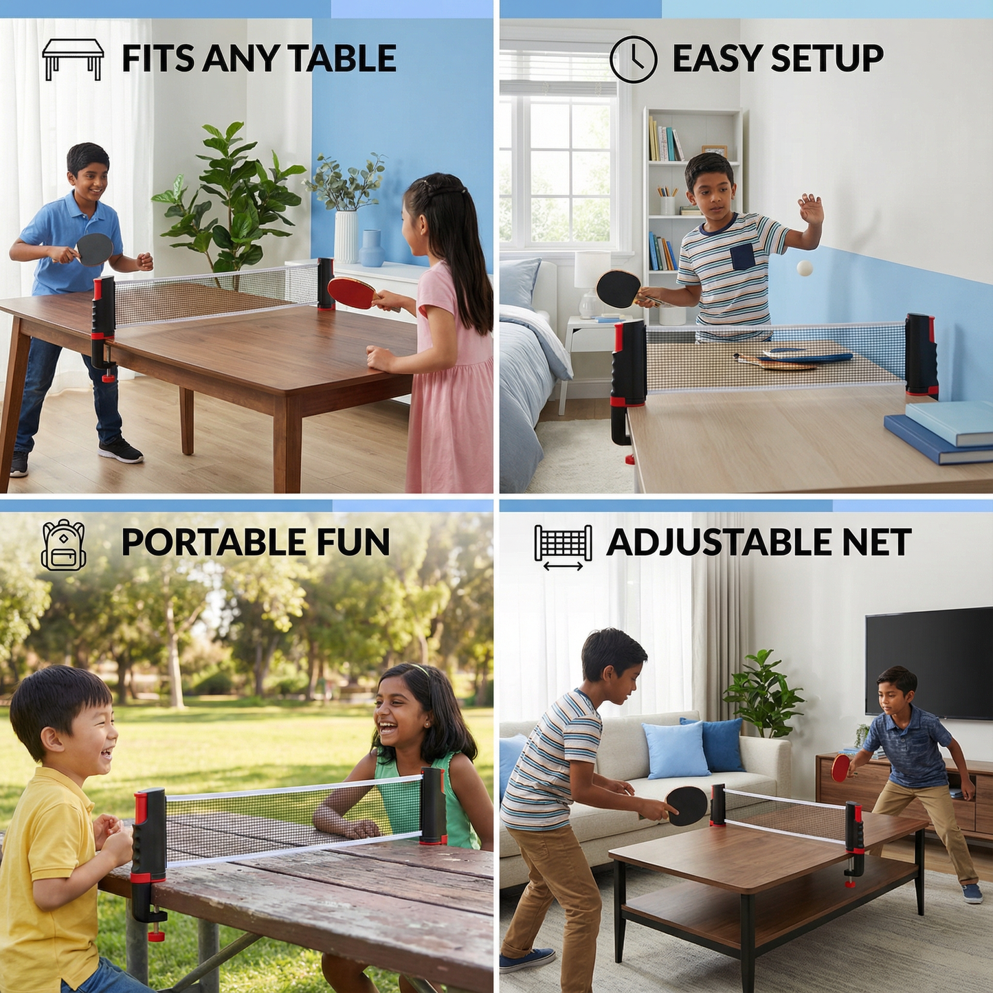 Favorite Products! Adjustable Table Tennis Net- Fits Any Table!