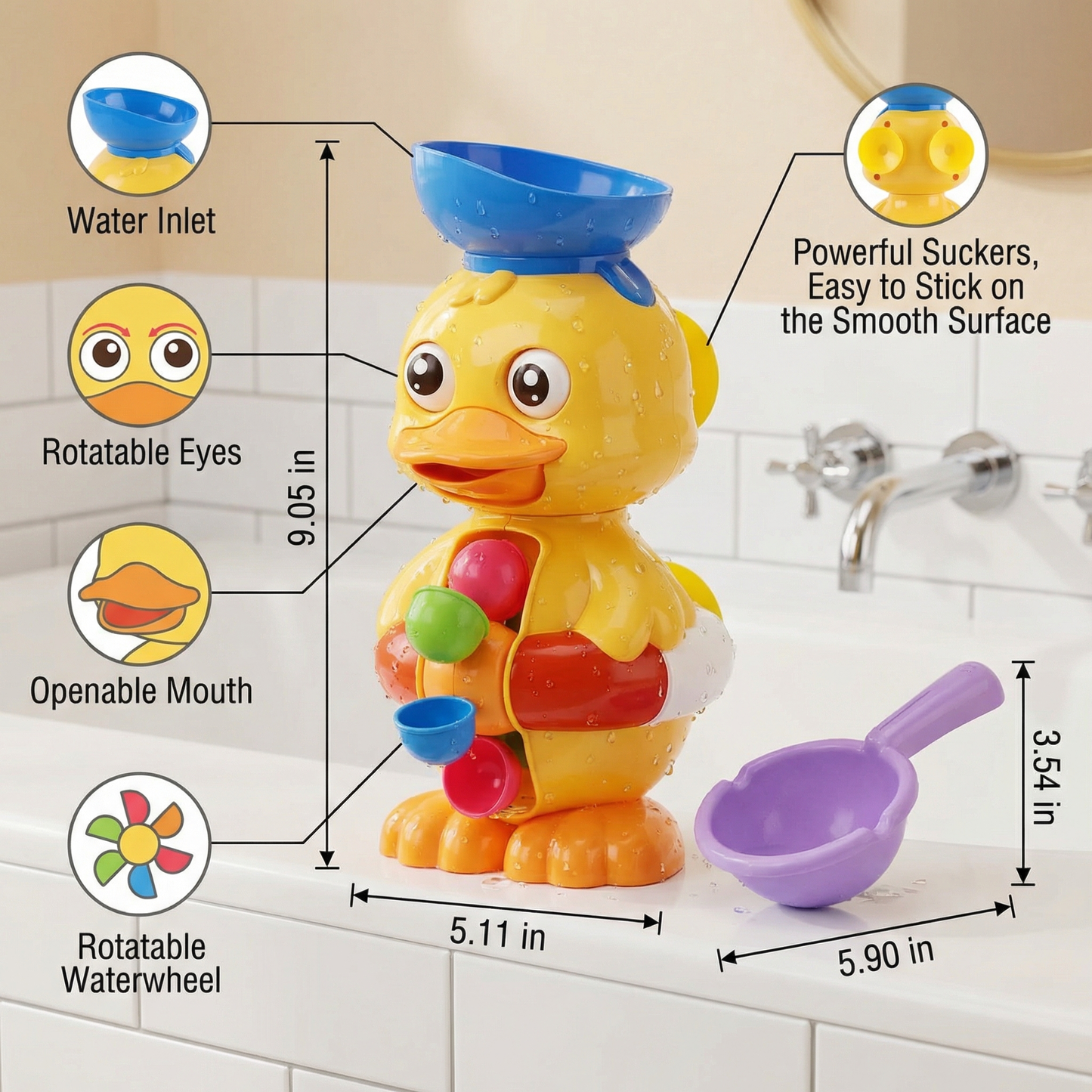 Waterwheel Bath Duck Toy