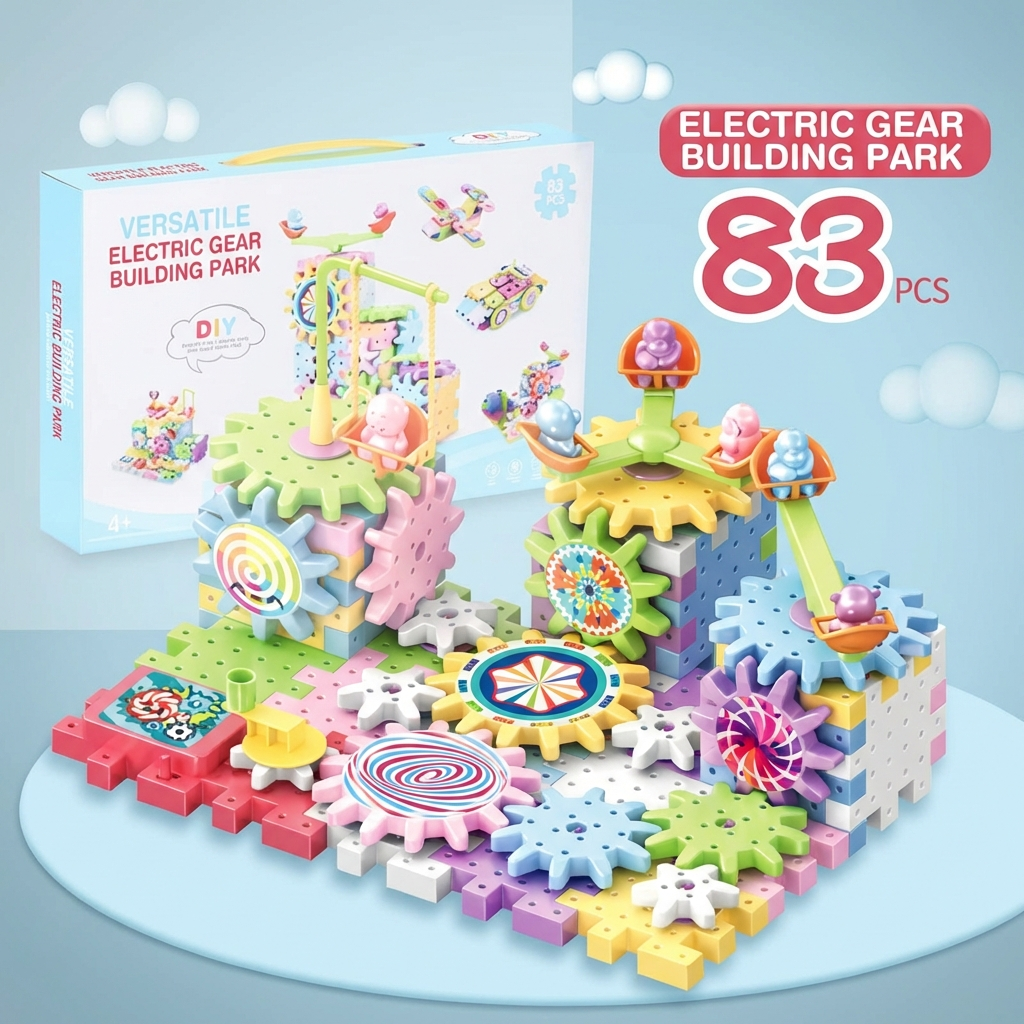 Rotating Montessori Gear Building Block Toy