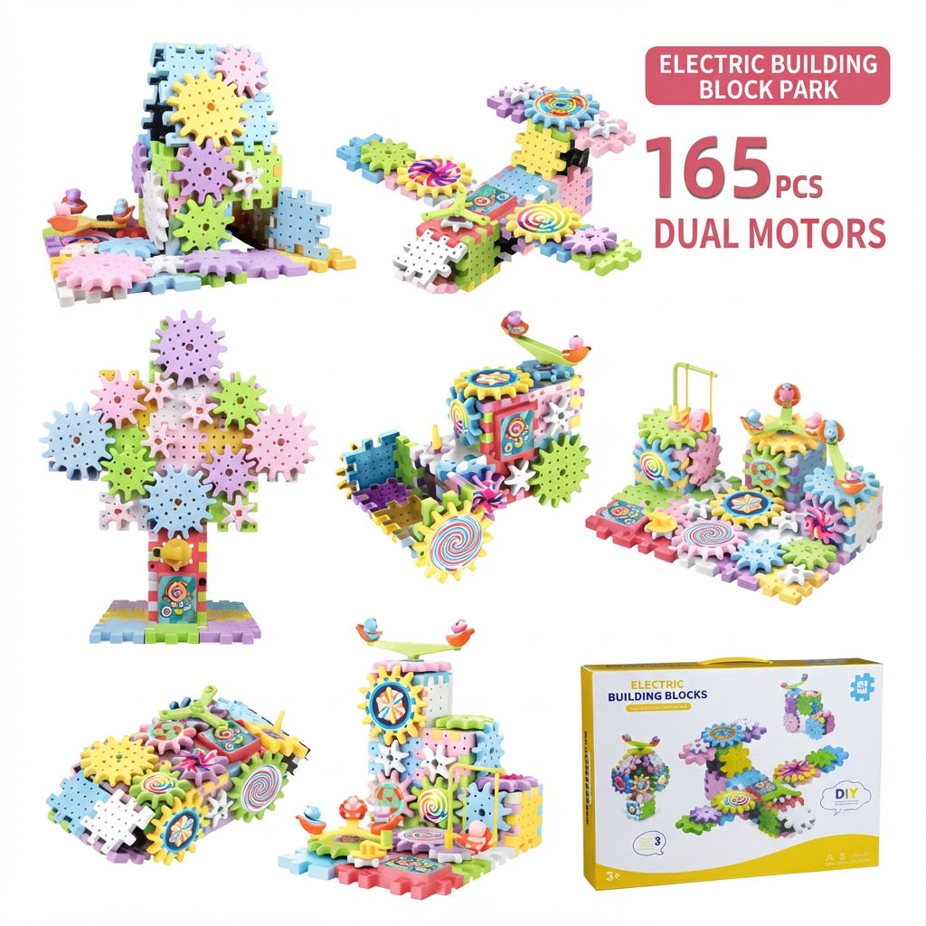 Rotating Montessori Gear Building Block Toy