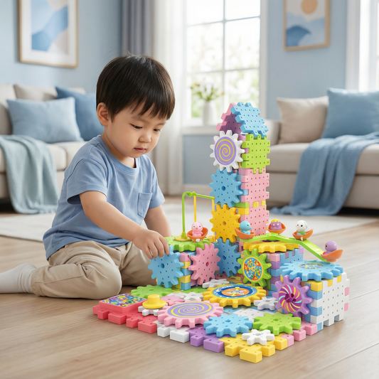 Rotating Montessori Gear Building Block Toy