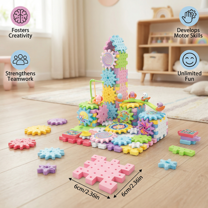Rotating Montessori Gear Building Block Toy