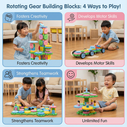 Rotating Montessori Gear Building Block Toy