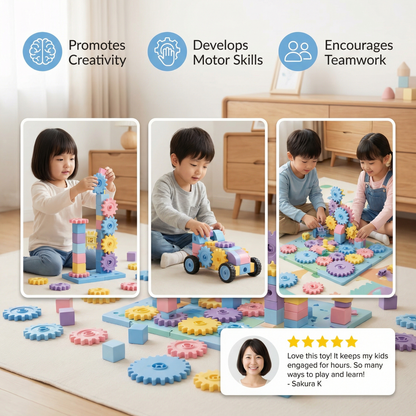 Rotating Montessori Gear Building Block Toy