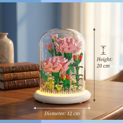 Elegant Building Block Flower in a Glass