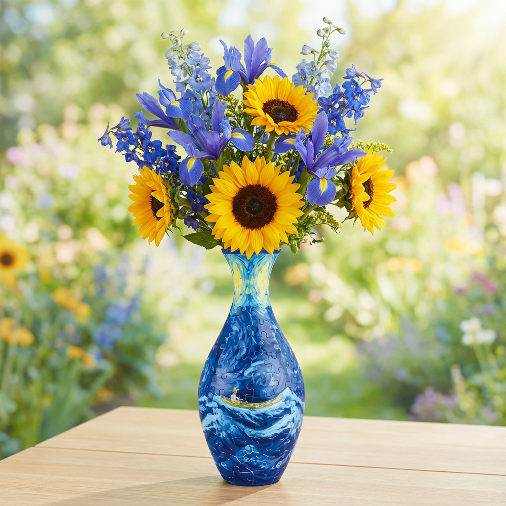 Elegant 3D Puzzle Vase – Usable for Real Flowers