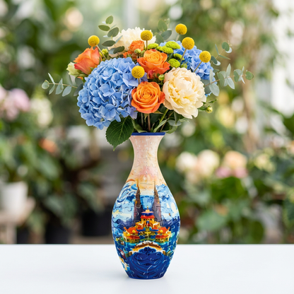Elegant 3D Puzzle Vase – Usable for Real Flowers