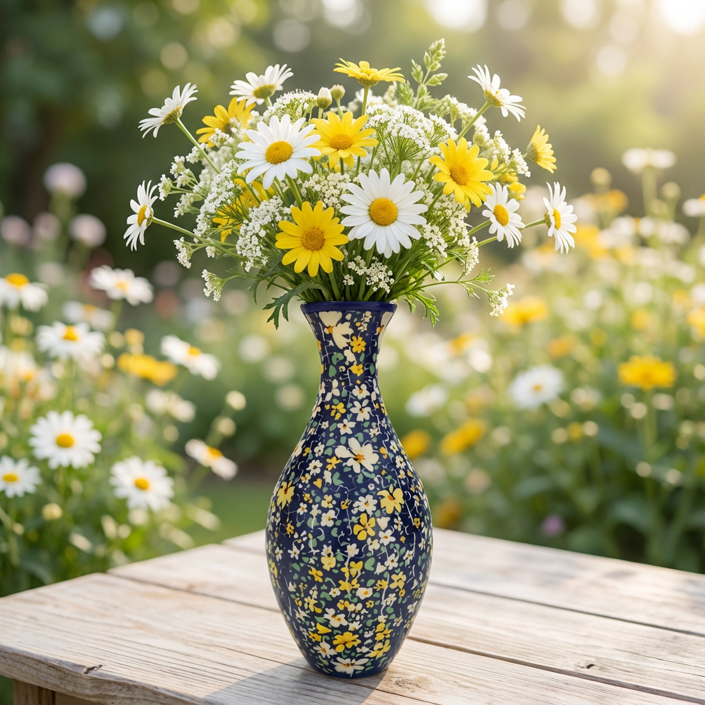 Elegant 3D Puzzle Vase – Usable for Real Flowers