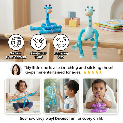 Sensory Suction Cup Giraffe Baby Toy