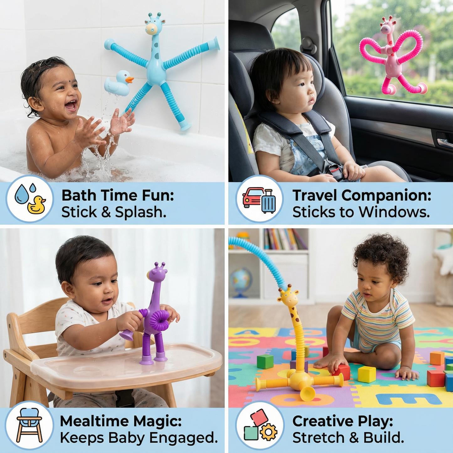 Sensory Suction Cup Giraffe Baby Toy