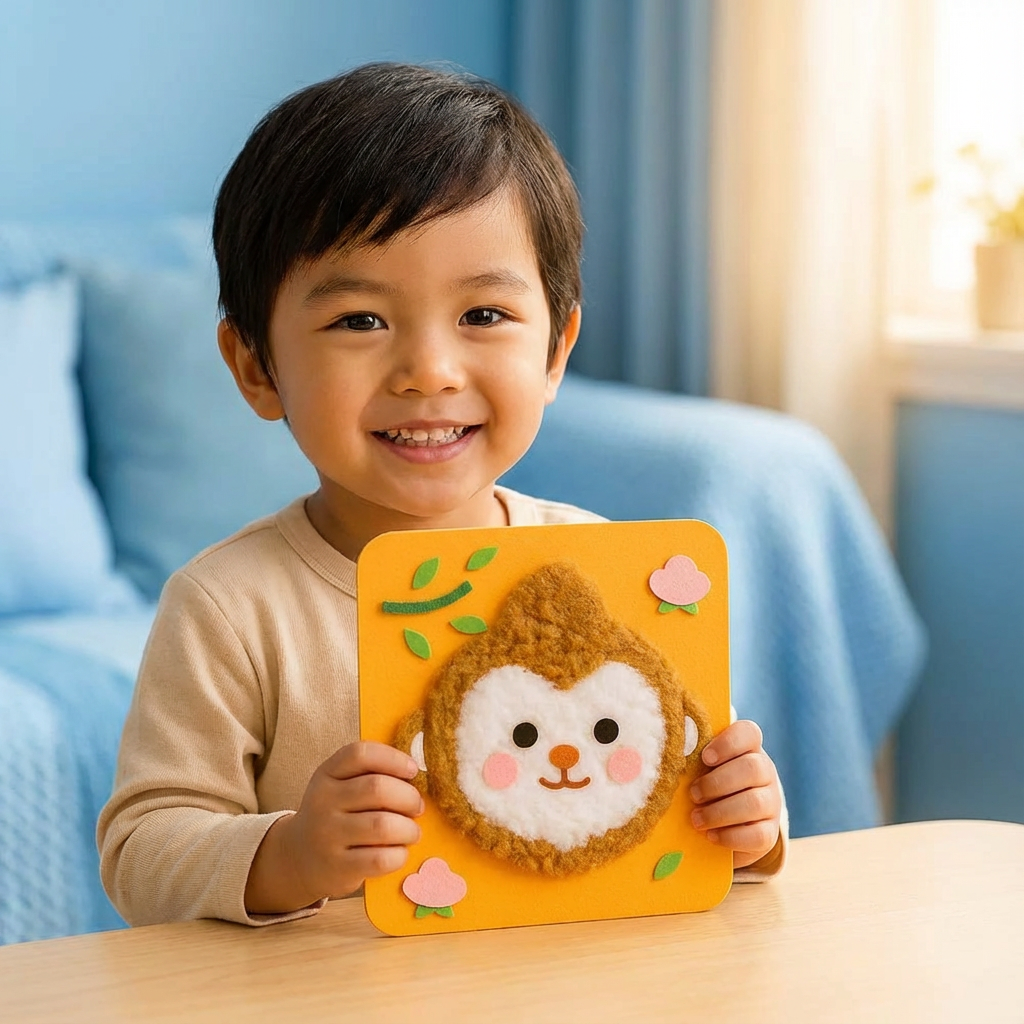 DIY Animal Craft Kit for Kids ⎜ Creative Handmade Material Set with Cartoon Stickers for Fun Learning and Play