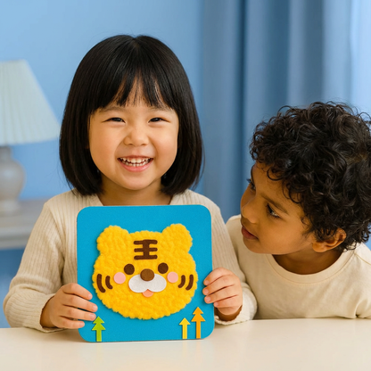 DIY Animal Craft Kit for Kids ⎜ Creative Handmade Material Set with Cartoon Stickers for Fun Learning and Play