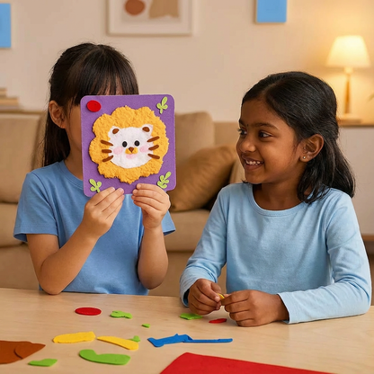 DIY Animal Craft Kit for Kids ⎜ Creative Handmade Material Set with Cartoon Stickers for Fun Learning and Play