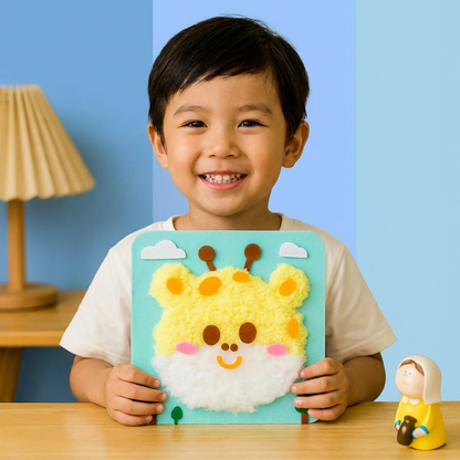 DIY Animal Craft Kit for Kids ⎜ Creative Handmade Material Set with Cartoon Stickers for Fun Learning and Play