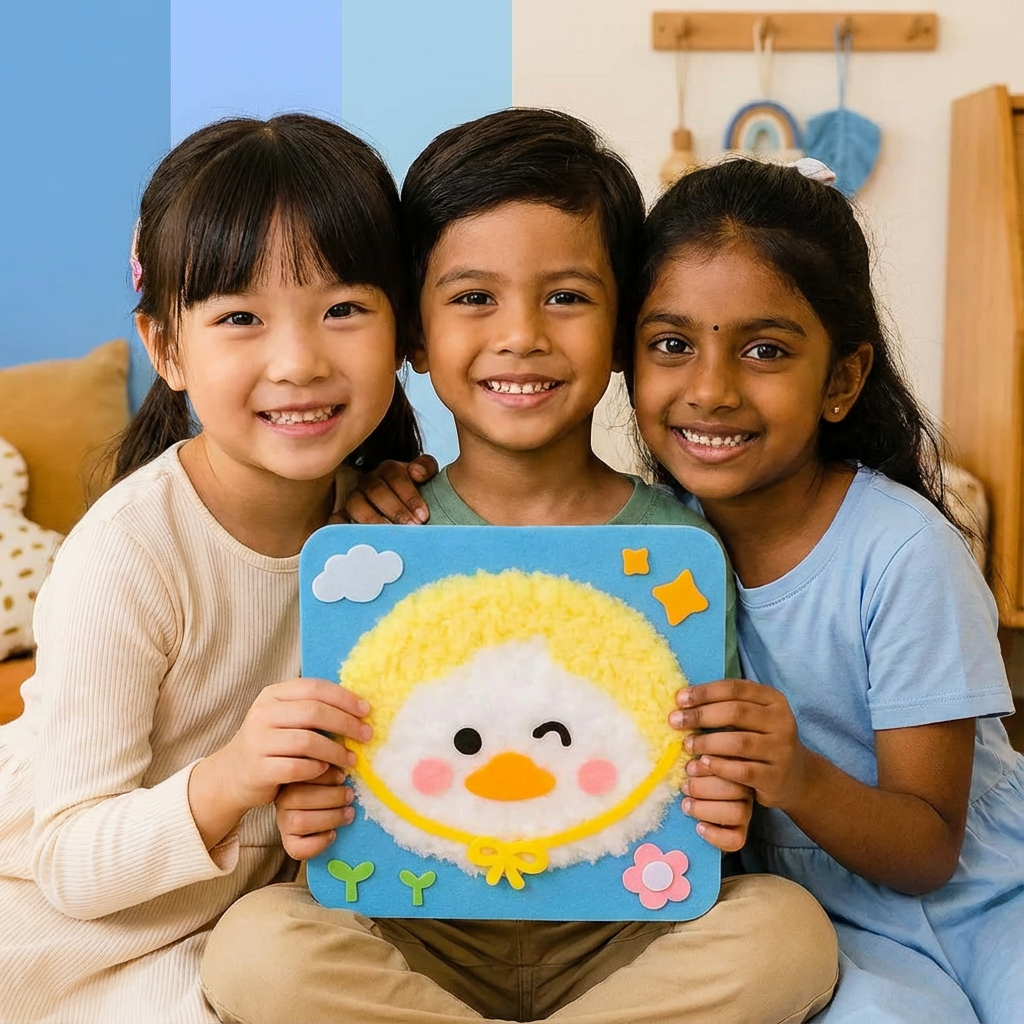 DIY Animal Craft Kit for Kids ⎜ Creative Handmade Material Set with Cartoon Stickers for Fun Learning and Play