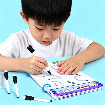 Pen Control Training Book for Kids ⎜ Reusable Drawing Practice to Boost Focus and Hand-Eye Coordination