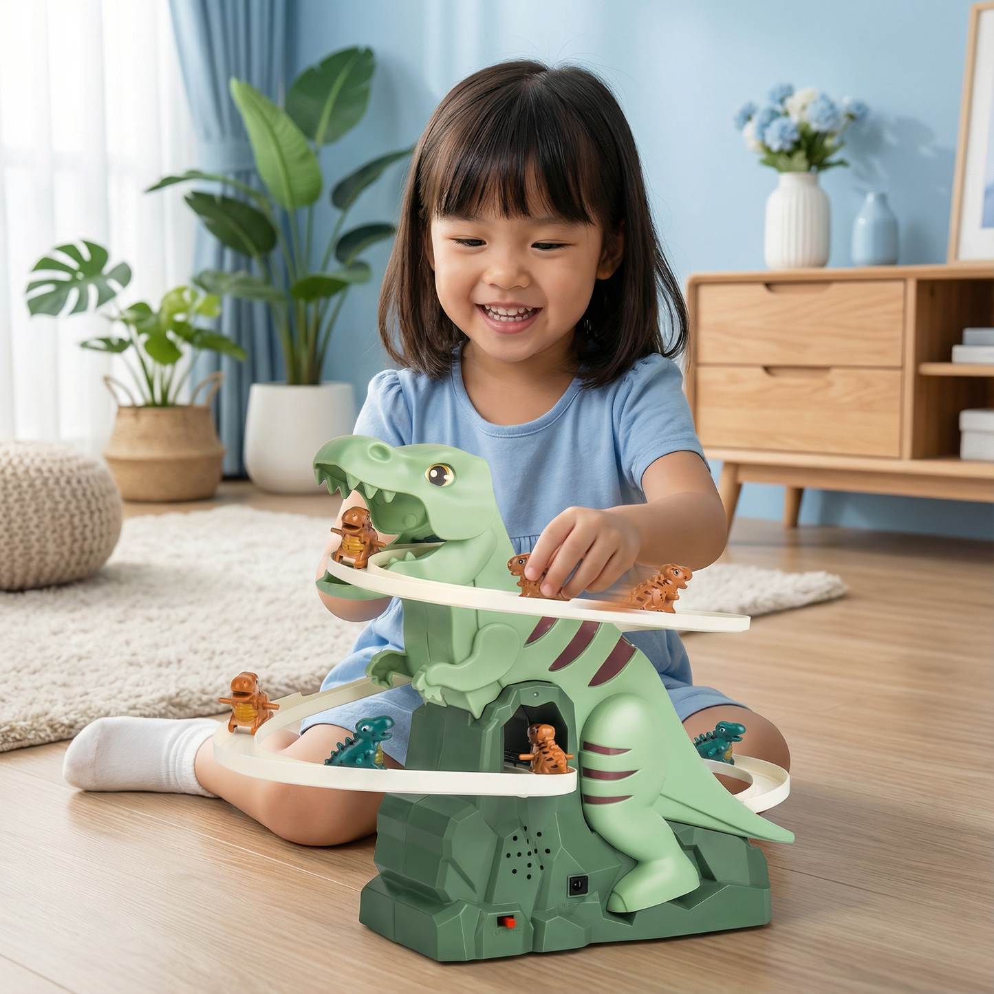 Dino Slide Roller Coaster Fun