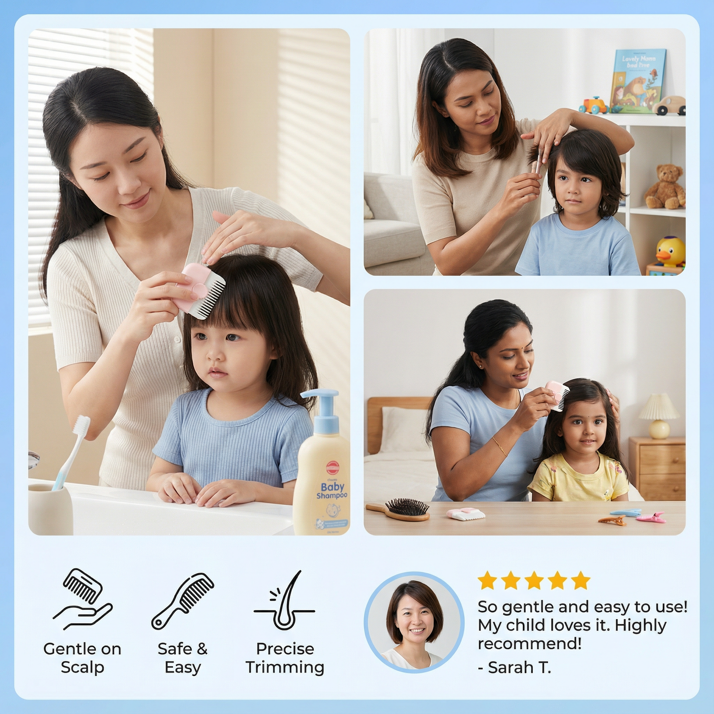 Child-Friendly and Gentle Haircut Comb