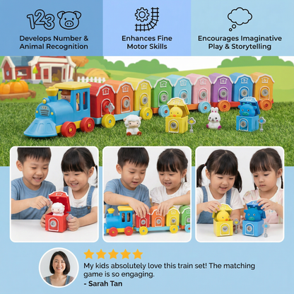 Montessori Farm Learning Train Toy for Kids