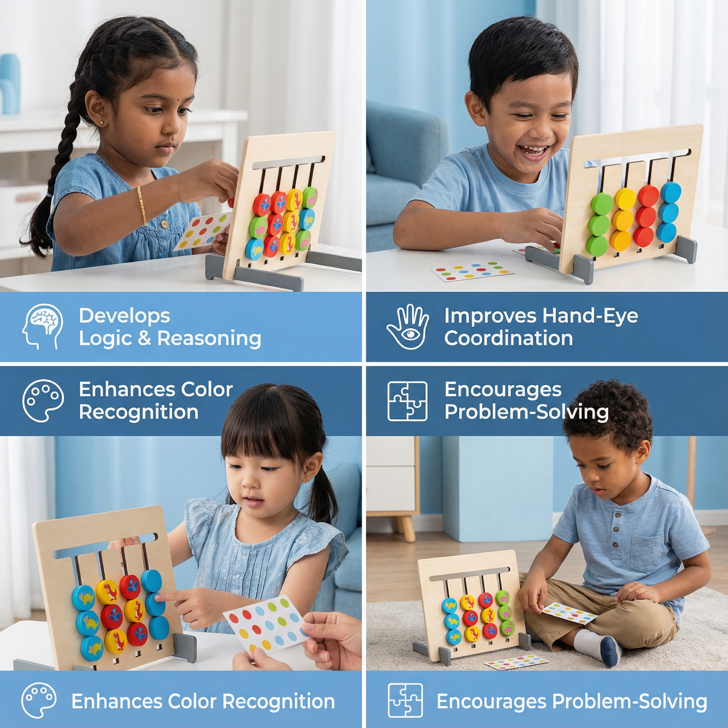 Montessori Color Pattern Matching Wooden Game