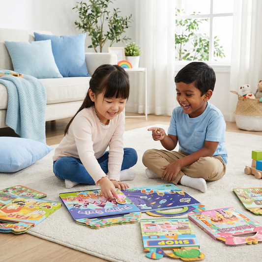 Reusable Montessori Sticker Books with Various Themed Worlds