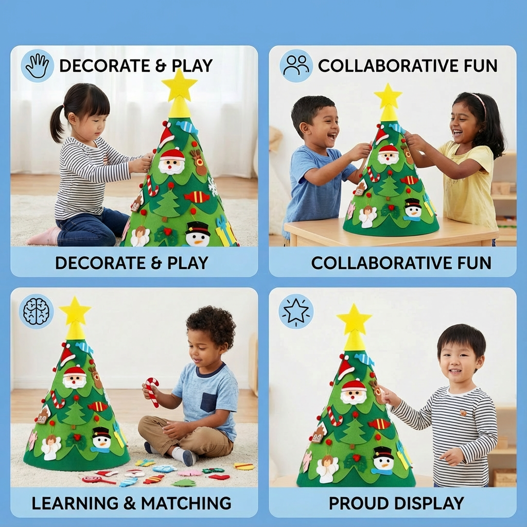 Montessori 3D Felt Christmas Tree