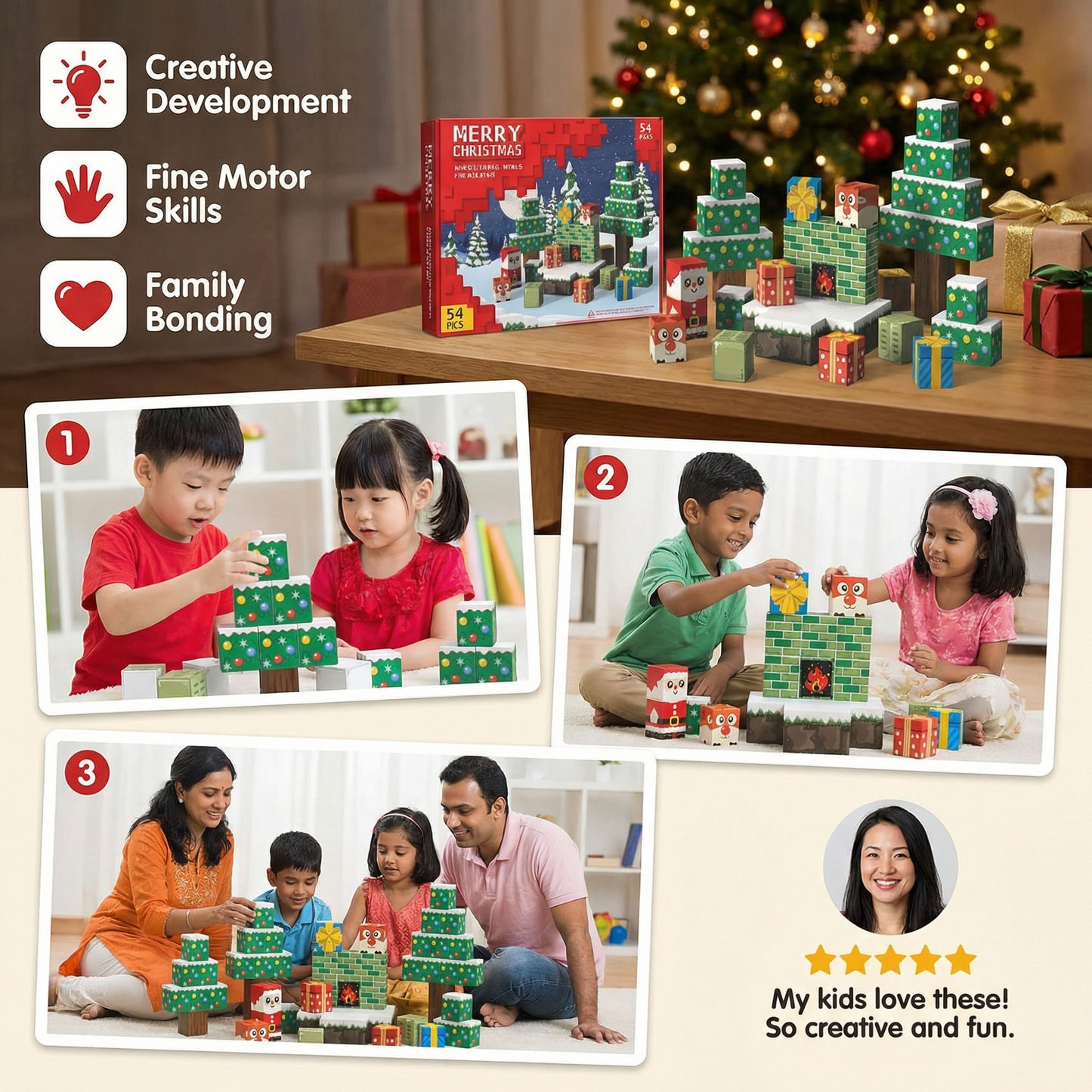 Christmas Magnetic Building Cubes