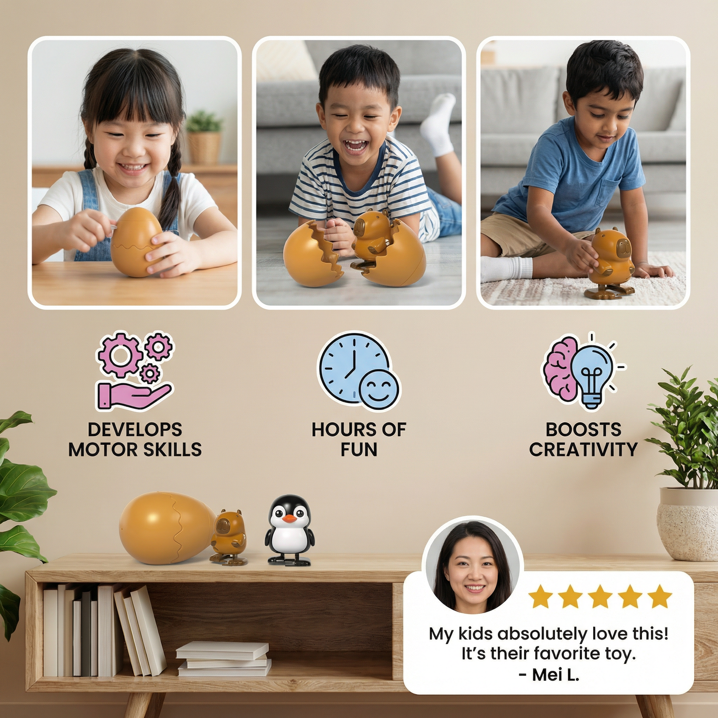 Surprise Egg Hatching Animal Toy for Kids