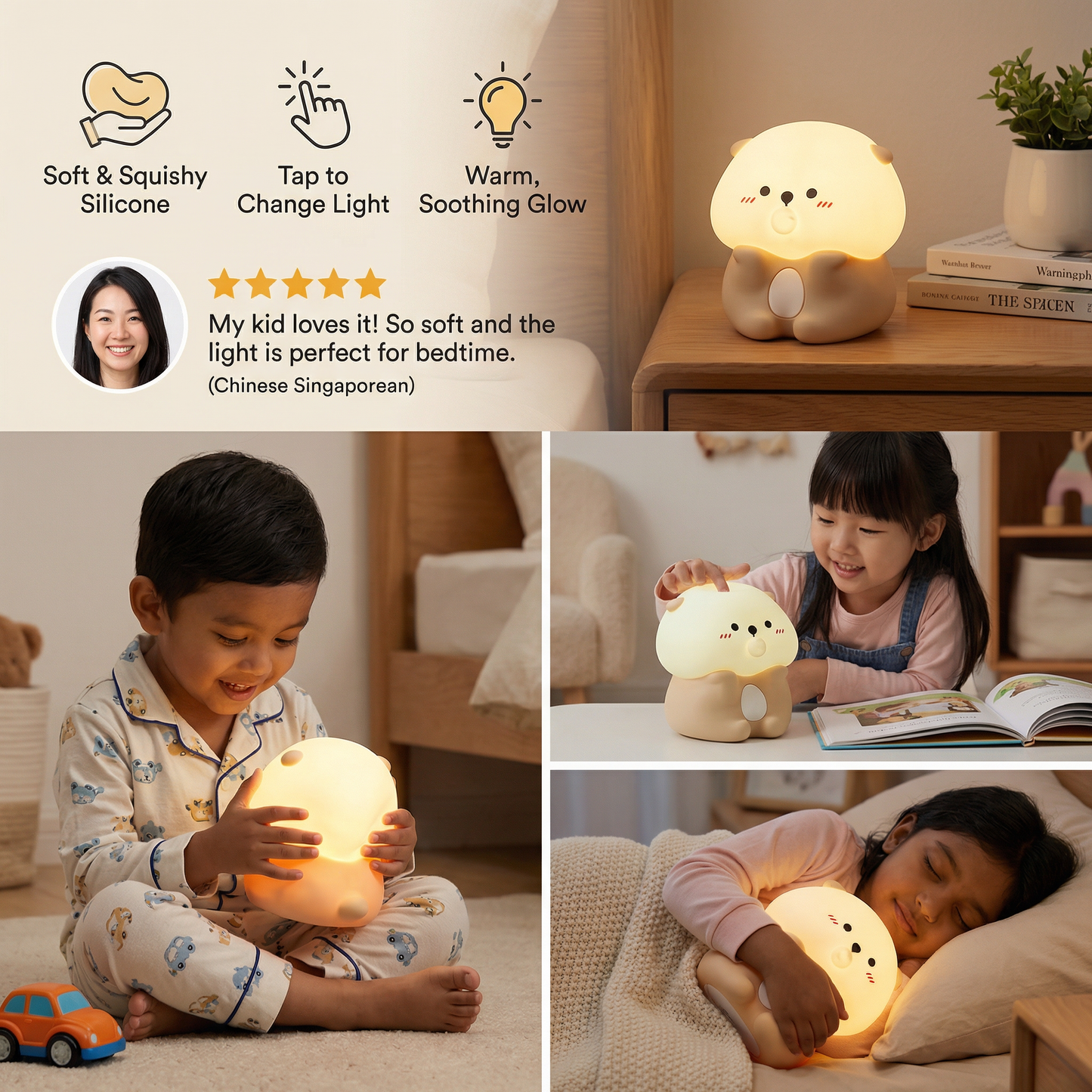 Cute Bubble Otter Silicone Night Lamp