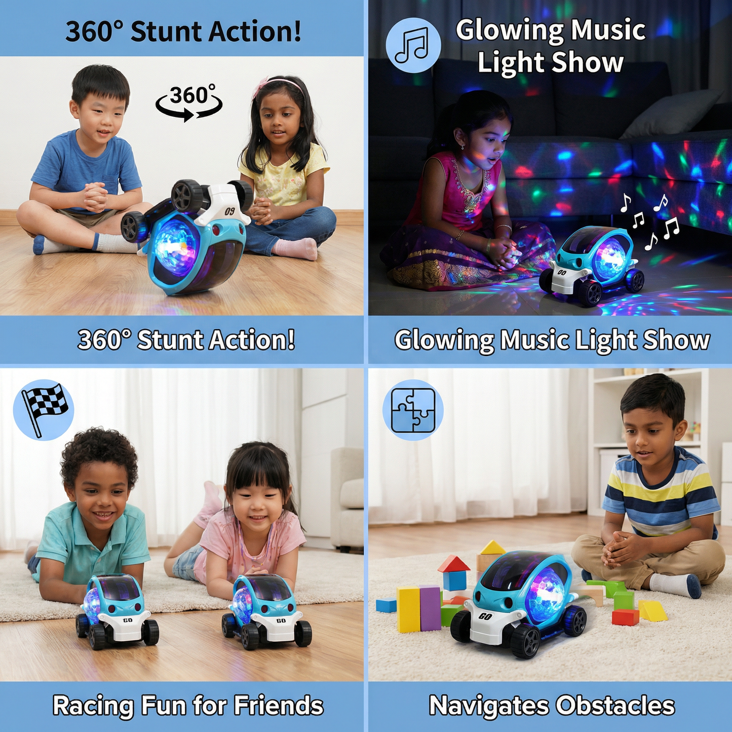 Glowing 360° Music Stunt Car