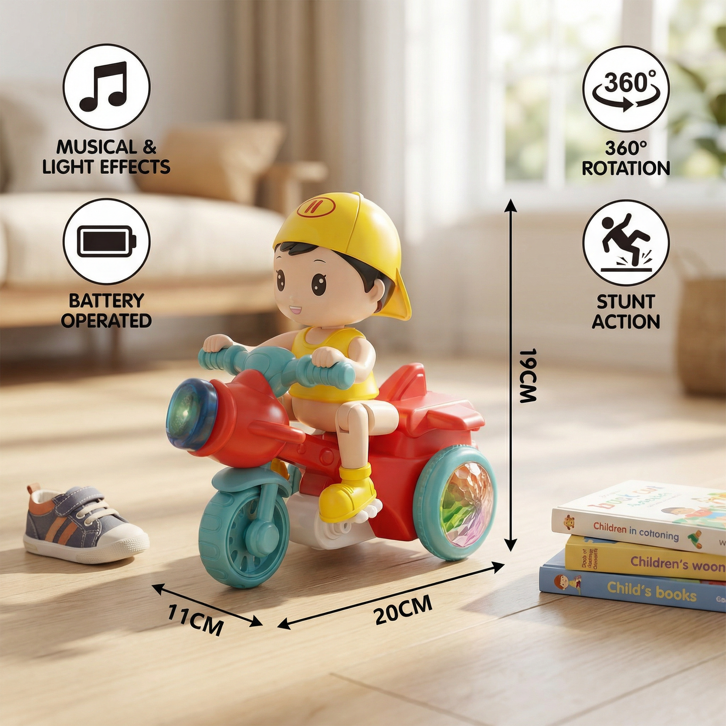 Light-Up Musical Kids’ Stunt Scooter Toy