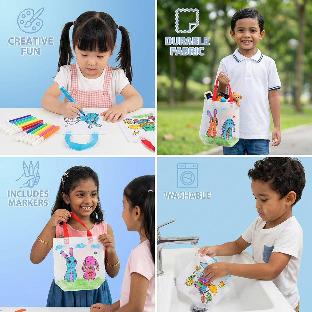 Kids’ Craft and Drawing Bag Set with Markers