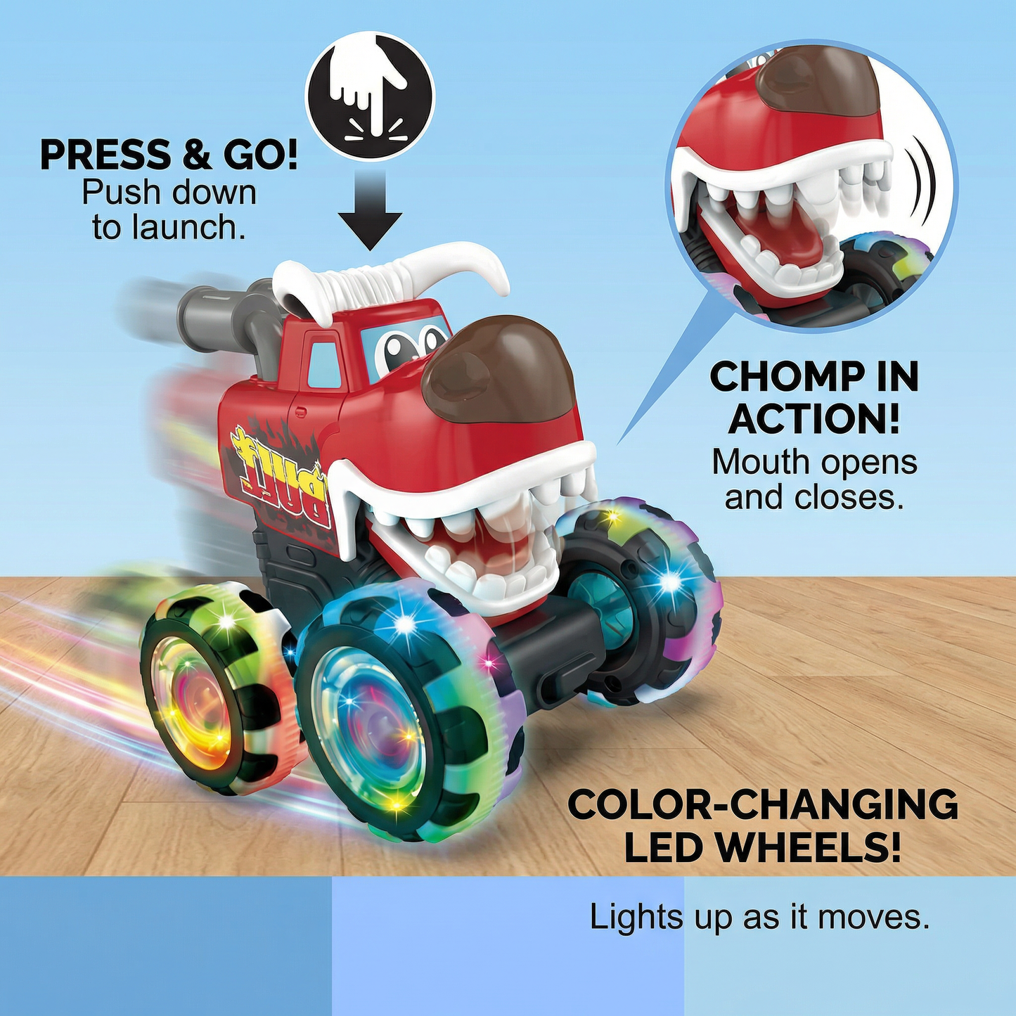 Glowing Monster Truck Toy Cars