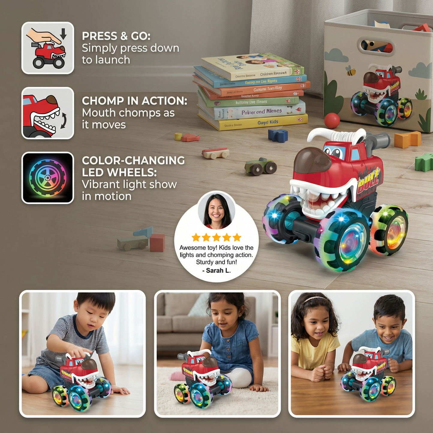 Glowing Monster Truck Toy Cars