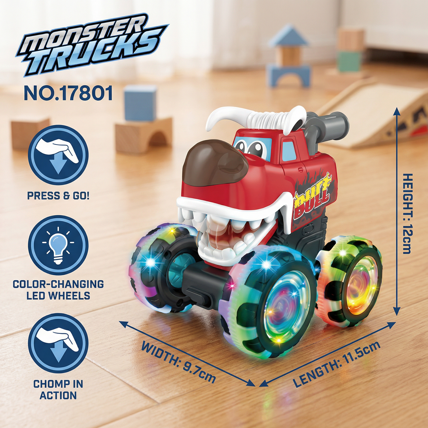 Glowing Monster Truck Toy Cars