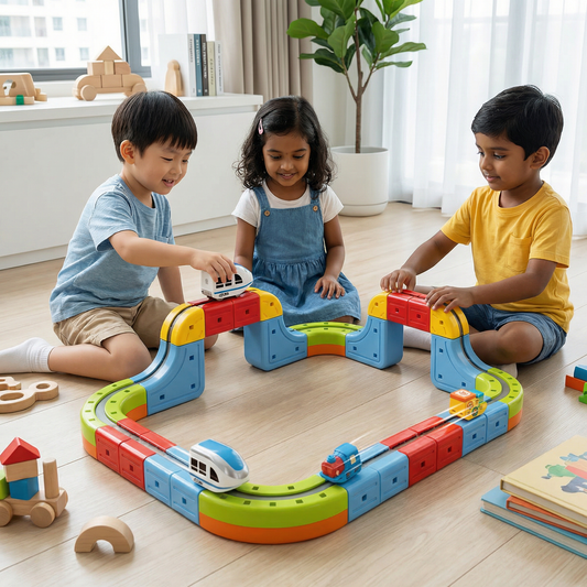 Magnetic Cube Track Railway Toy for Kids