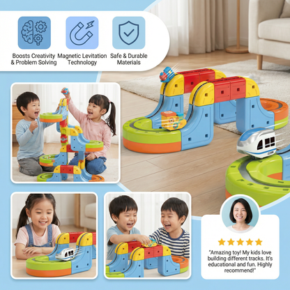 Magnetic Cube Track Railway Toy for Kids