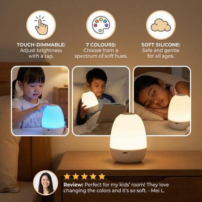 Egg-Shaped LED Night Light Made of Silicone