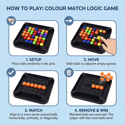 Colour Match Logic Game – Interactive Ball Puzzle for Children & Adults